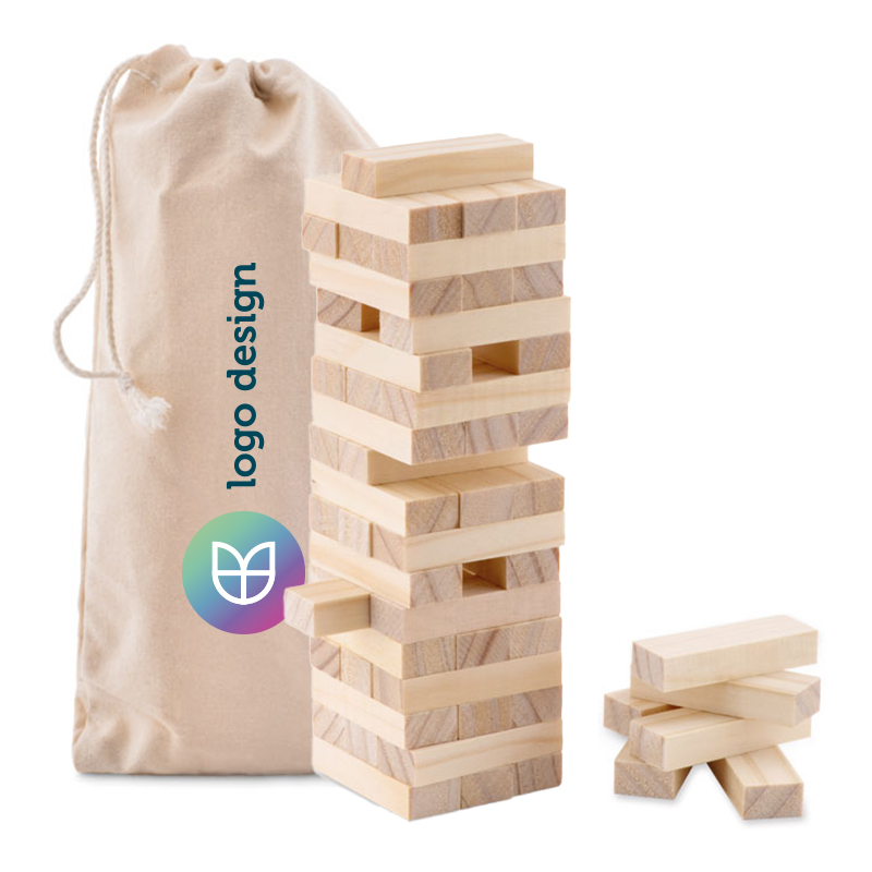 Wooden blocks tower game